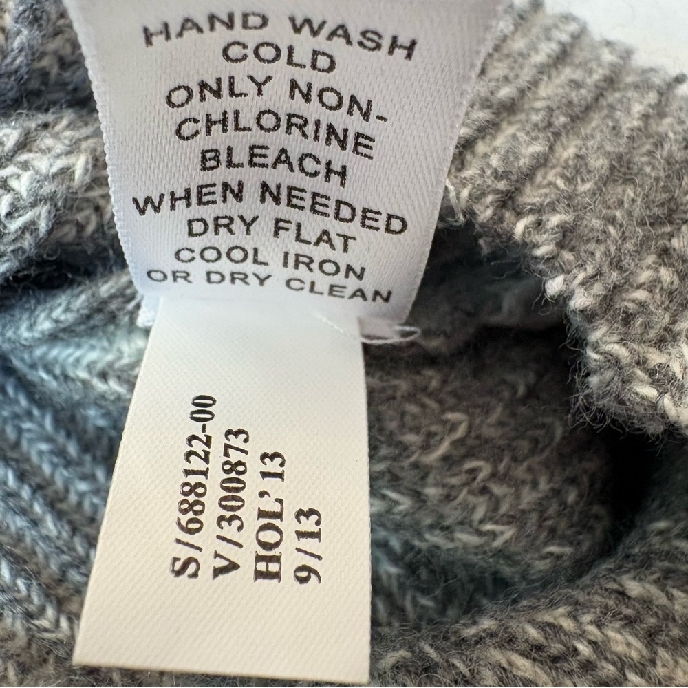 Banana Republic Italian Yarn Merino Wool Gray 1/4 Zip Men’s Sweatersize L Cozy - Picture 4 of 15